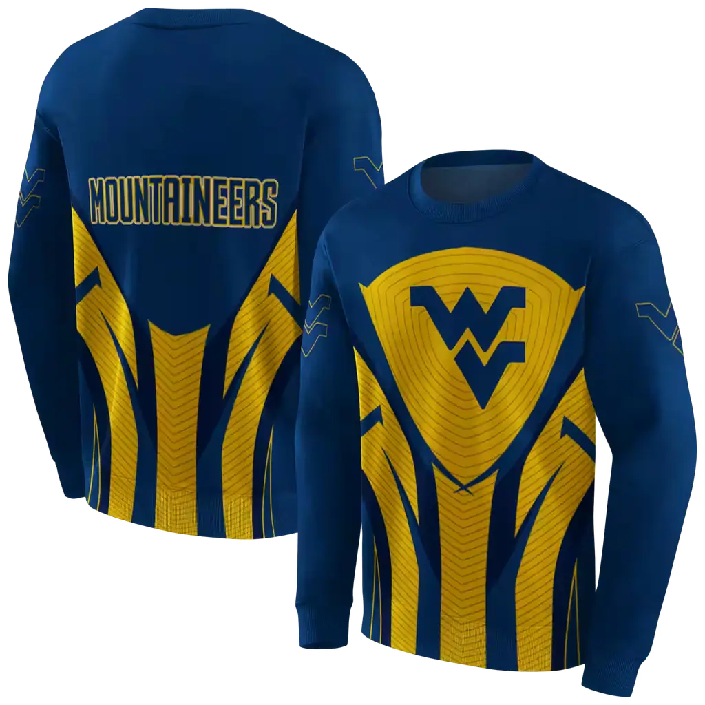 west virginia mountaineers concentric lines blue black hoodie premium grade west virginia mountaineers concentric lines blue black hoodie premium grade