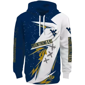 west virginia mountaineers dynamic slash blue white hoodie best selling
