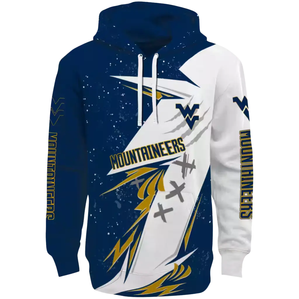 west virginia mountaineers dynamic slash blue white hoodie best selling west virginia mountaineers dynamic slash blue white hoodie best selling