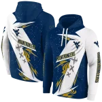 west virginia mountaineers dynamic slash blue white hoodie best selling