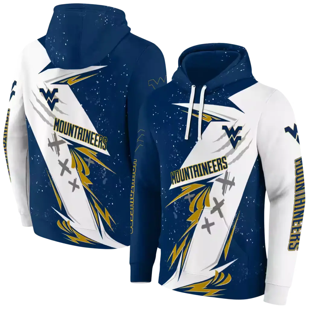 west virginia mountaineers dynamic slash blue white hoodie fashion forward west virginia mountaineers dynamic slash blue white hoodie fashion forward