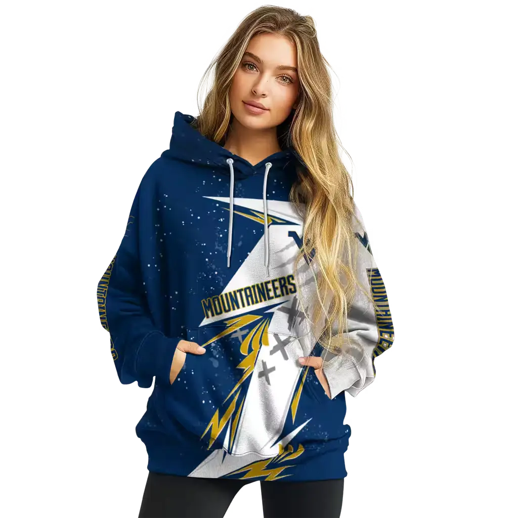 west virginia mountaineers dynamic slash blue white hoodie high quality west virginia mountaineers dynamic slash blue white hoodie high quality