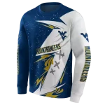 west virginia mountaineers dynamic slash blue white hoodie best selling
