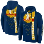 west virginia mountaineers football heartbeat blue hoodie best selling