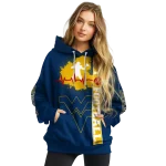 west virginia mountaineers football heartbeat blue hoodie best selling
