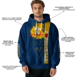 west virginia mountaineers football heartbeat blue hoodie best selling