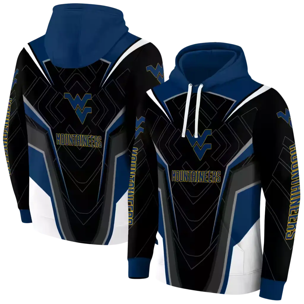 west virginia mountaineers futuristic pattern blue black hoodie fashion forward west virginia mountaineers futuristic pattern blue black hoodie fashion forward