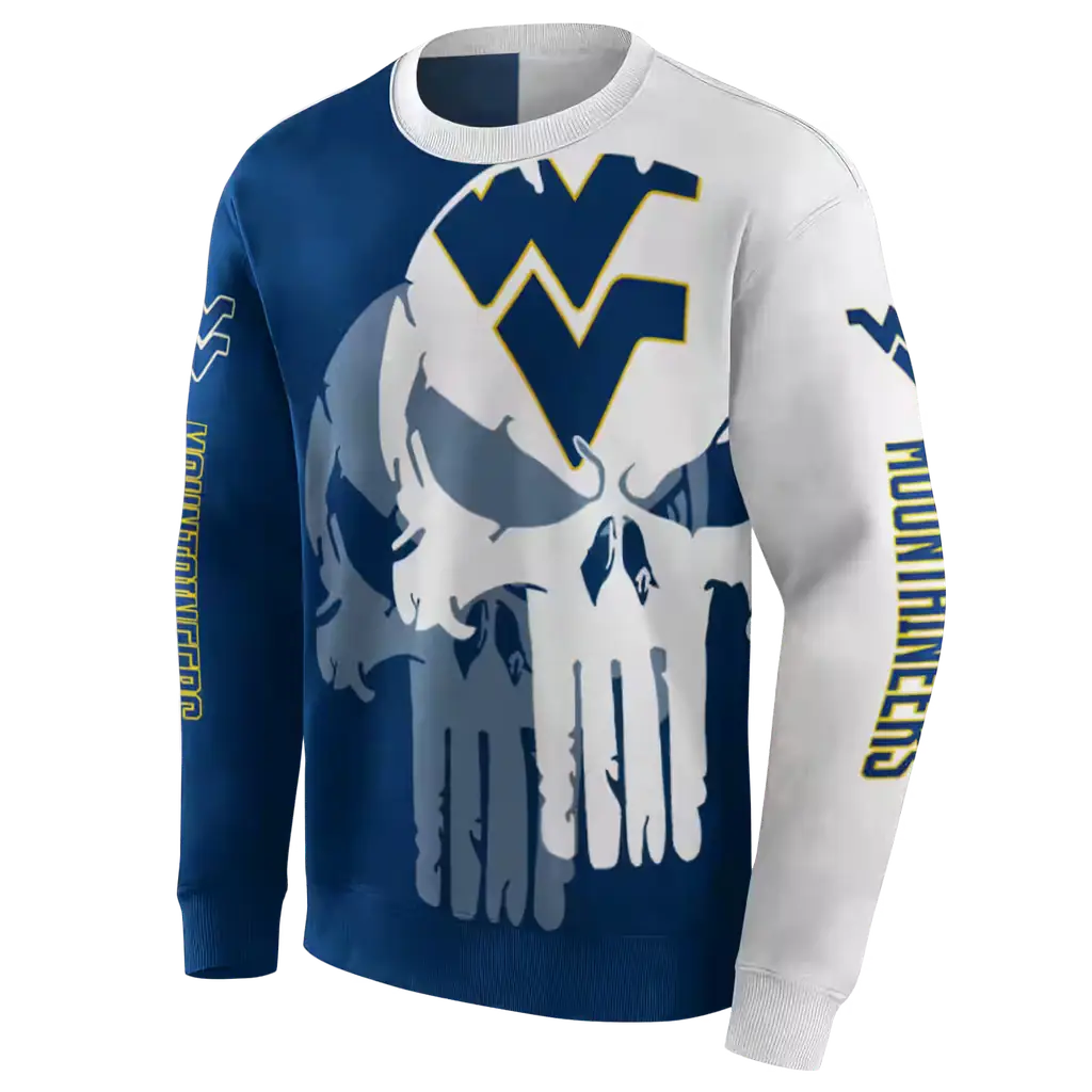 west virginia mountaineers graphic punisher blue white hoodie new arrival west virginia mountaineers graphic punisher blue white hoodie new arrival