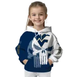 west virginia mountaineers graphic punisher blue white hoodie best selling