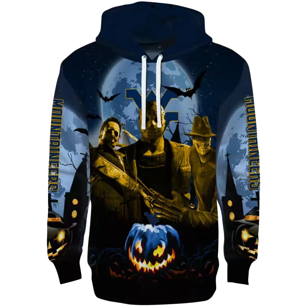 west virginia mountaineers halloween vibes blue black hoodie best selling west virginia mountaineers halloween vibes blue black hoodie best selling