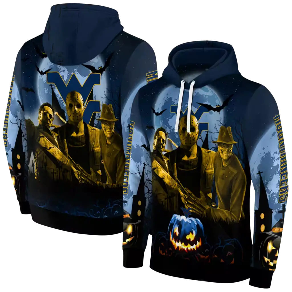 west virginia mountaineers halloween vibes blue black hoodie fashion forward west virginia mountaineers halloween vibes blue black hoodie fashion forward