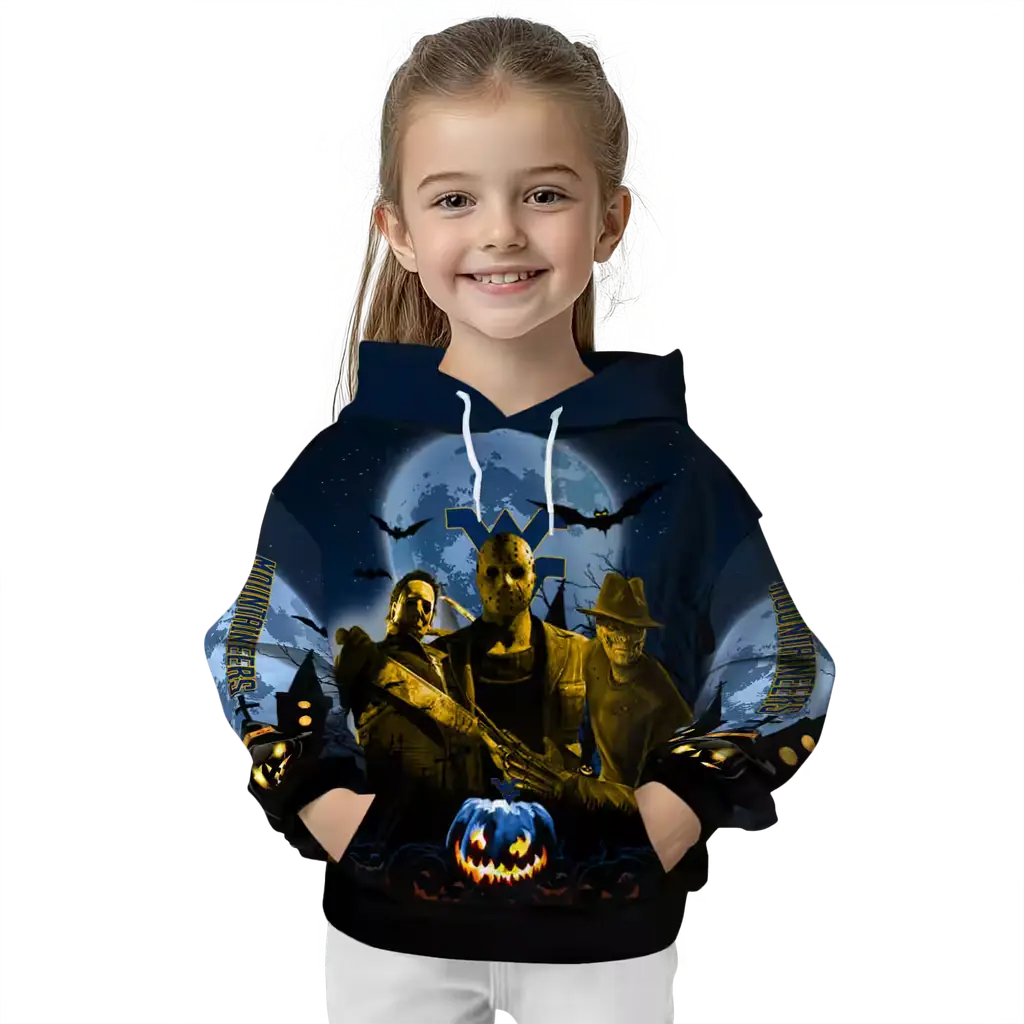 west virginia mountaineers halloween vibes blue black hoodie top rated west virginia mountaineers halloween vibes blue black hoodie top rated