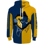 west virginia mountaineers heartbeat graphic blue hoodie best selling