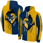 west virginia mountaineers heartbeat graphic blue hoodie best selling