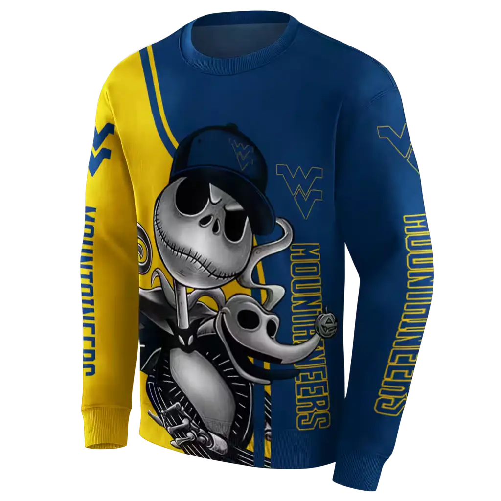 west virginia mountaineers jack skellington blue hoodie new arrival west virginia mountaineers jack skellington blue hoodie new arrival