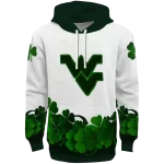 west virginia mountaineers lucky motif white green hoodie best selling