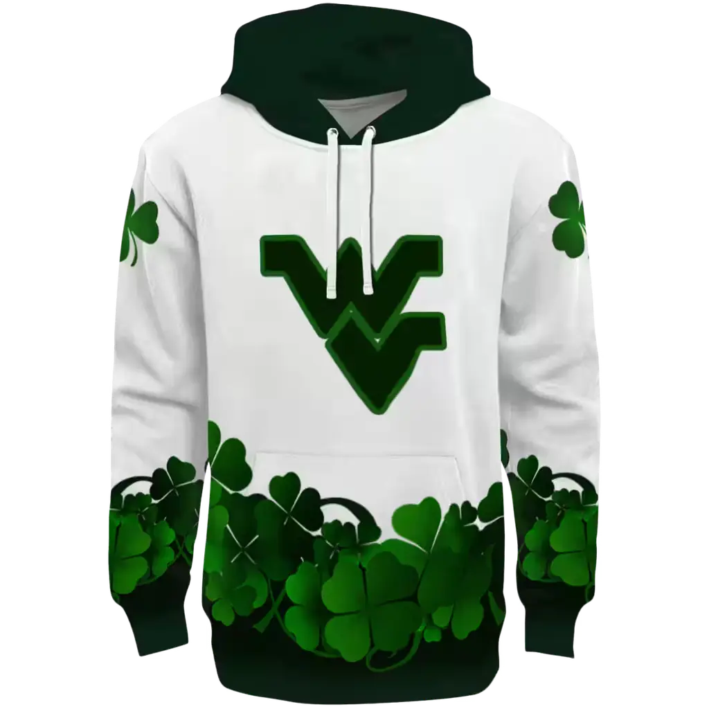 west virginia mountaineers lucky motif white green hoodie best selling west virginia mountaineers lucky motif white green hoodie best selling
