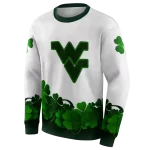 west virginia mountaineers lucky motif white green hoodie best selling