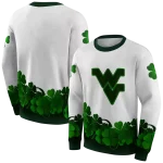 west virginia mountaineers lucky motif white green hoodie best selling