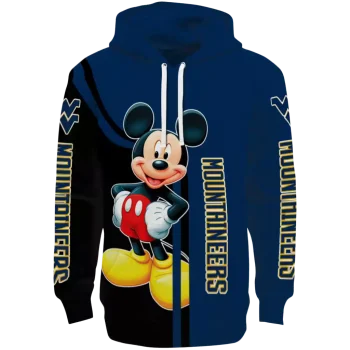 west virginia mountaineers mickey mouse blue black hoodie best selling