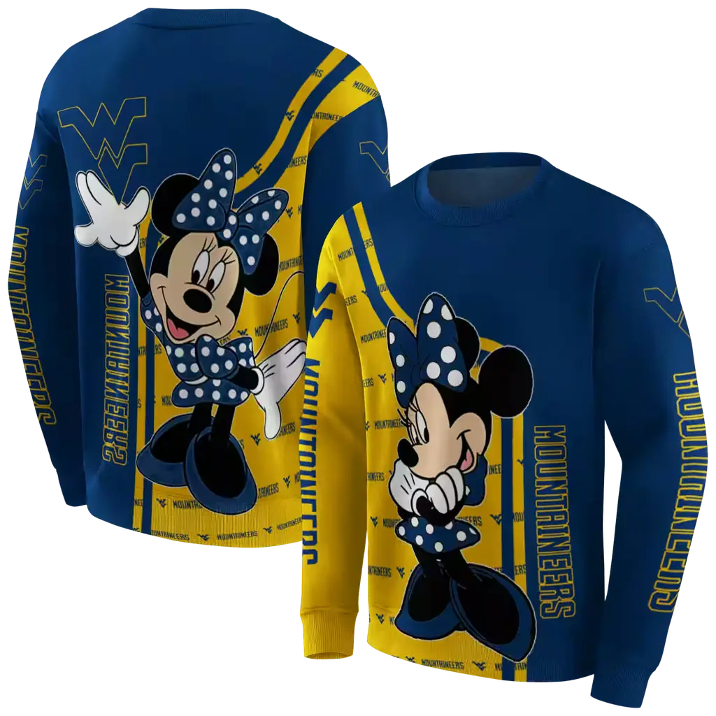 west virginia mountaineers minnie mouse blue hoodie premium grade west virginia mountaineers minnie mouse blue hoodie premium grade
