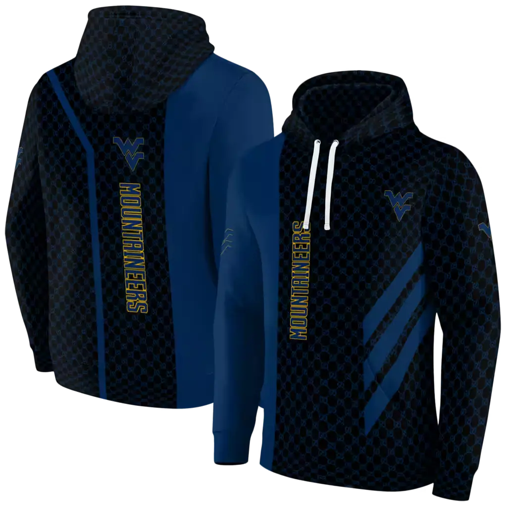 west virginia mountaineers monogram pattern blue hoodie fashion forward west virginia mountaineers monogram pattern blue hoodie fashion forward