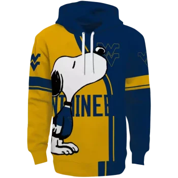 west virginia mountaineers playful snoopy blue hoodie best selling
