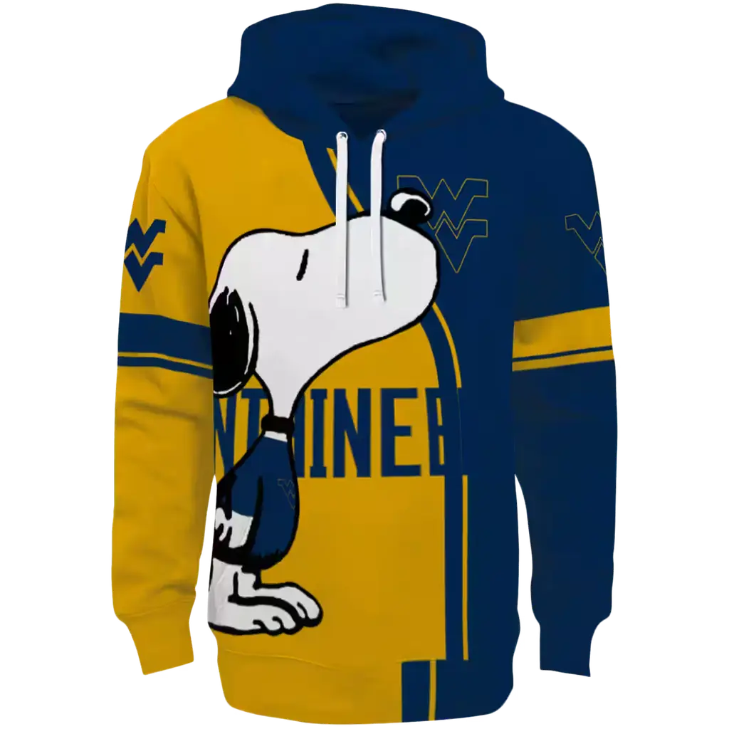 west virginia mountaineers playful snoopy blue hoodie best selling west virginia mountaineers playful snoopy blue hoodie best selling