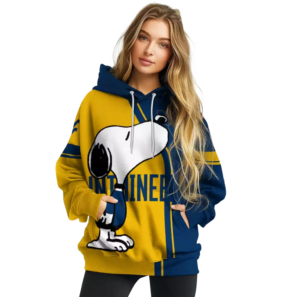 west virginia mountaineers playful snoopy blue hoodie high quality west virginia mountaineers playful snoopy blue hoodie high quality