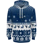west virginia mountaineers reindeer motif blue hoodie best selling