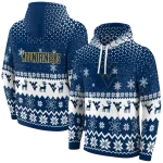 west virginia mountaineers reindeer motif blue hoodie best selling