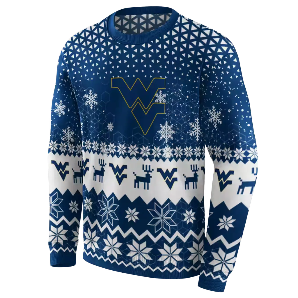 west virginia mountaineers reindeer motif blue hoodie new arrival west virginia mountaineers reindeer motif blue hoodie new arrival