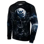 west virginia mountaineers skull artwork blue black hoodie best selling