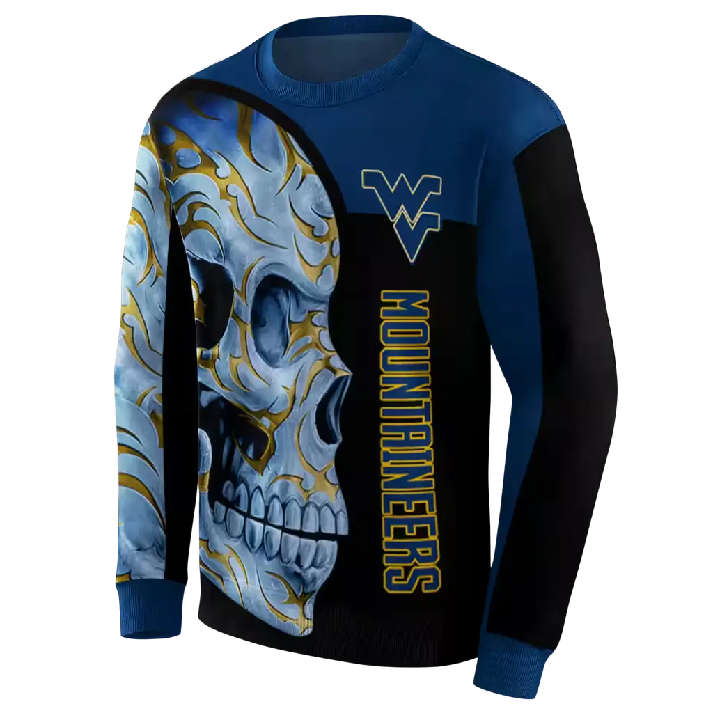 west virginia mountaineers skull motif blue black hoodie new arrival west virginia mountaineers skull motif blue black hoodie new arrival