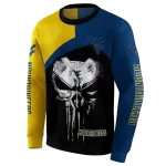 west virginia mountaineers skull punisher gold black hoodie best selling