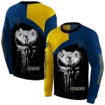 west virginia mountaineers skull punisher gold black hoodie best selling