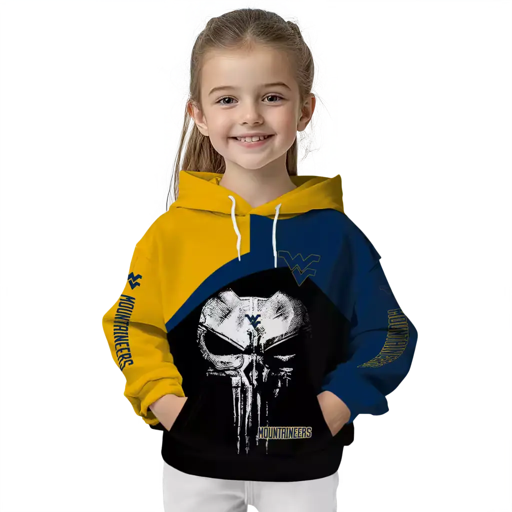 west virginia mountaineers skull punisher gold black hoodie top rated west virginia mountaineers skull punisher gold black hoodie top rated