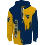 west virginia mountaineers splatter effect blue hoodie best selling
