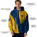 west virginia mountaineers splatter effect blue hoodie best selling