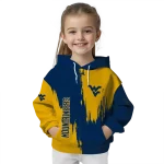 west virginia mountaineers splatter effect blue hoodie best selling