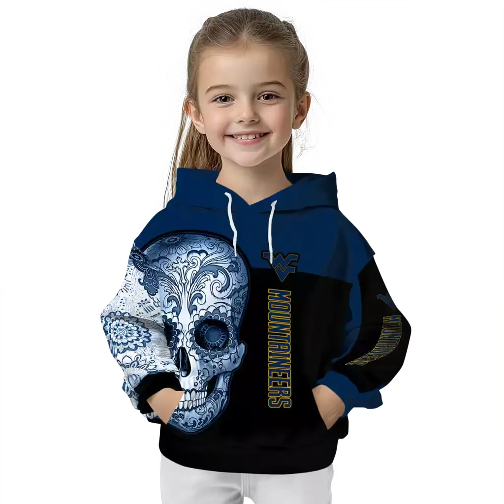 west virginia mountaineers sugar skull blue black hoodie top rated west virginia mountaineers sugar skull blue black hoodie top rated