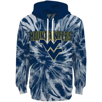 west virginia mountaineers tie dye pattern blue hoodie best selling