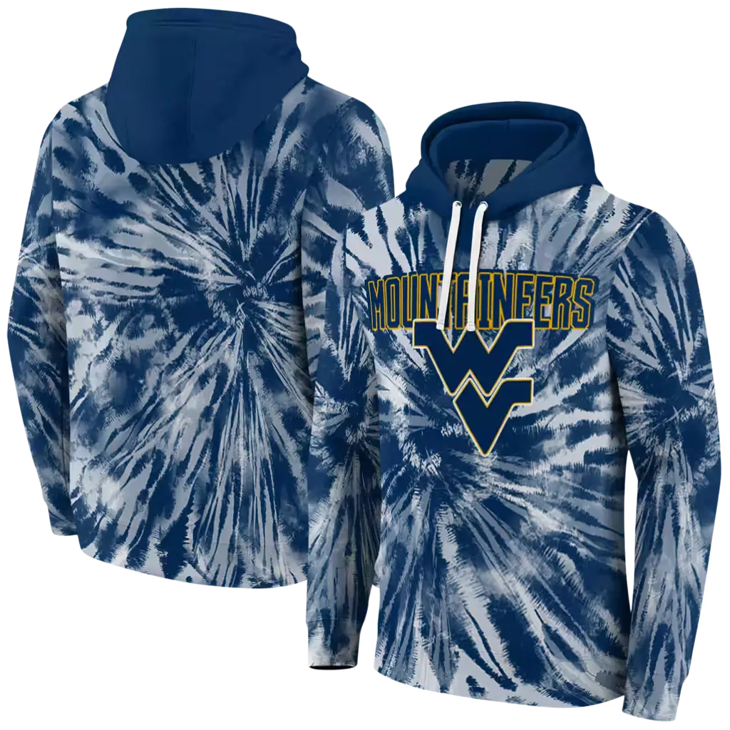 west virginia mountaineers tie dye pattern blue hoodie fashion forward west virginia mountaineers tie dye pattern blue hoodie fashion forward
