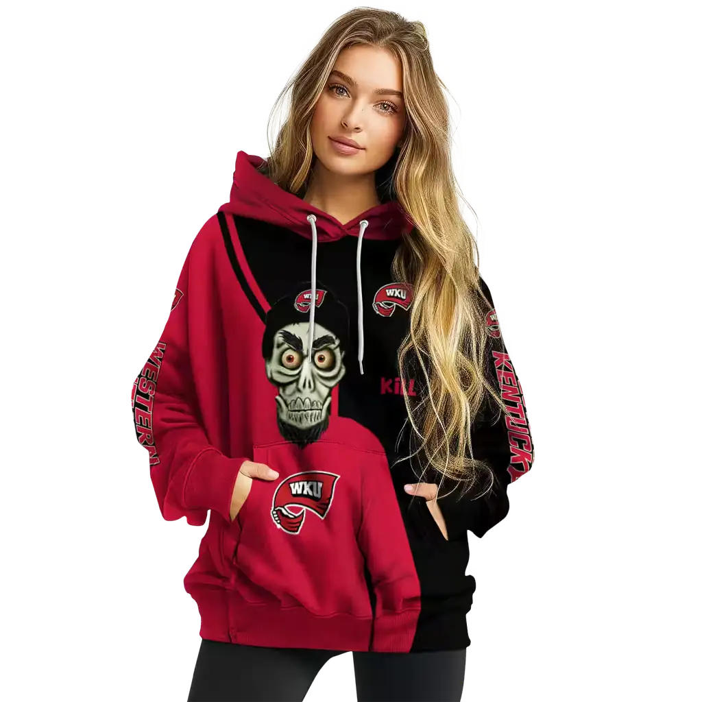 western kentucky hilltoppers achmed skull red hoodie high quality western kentucky hilltoppers achmed skull red hoodie high quality