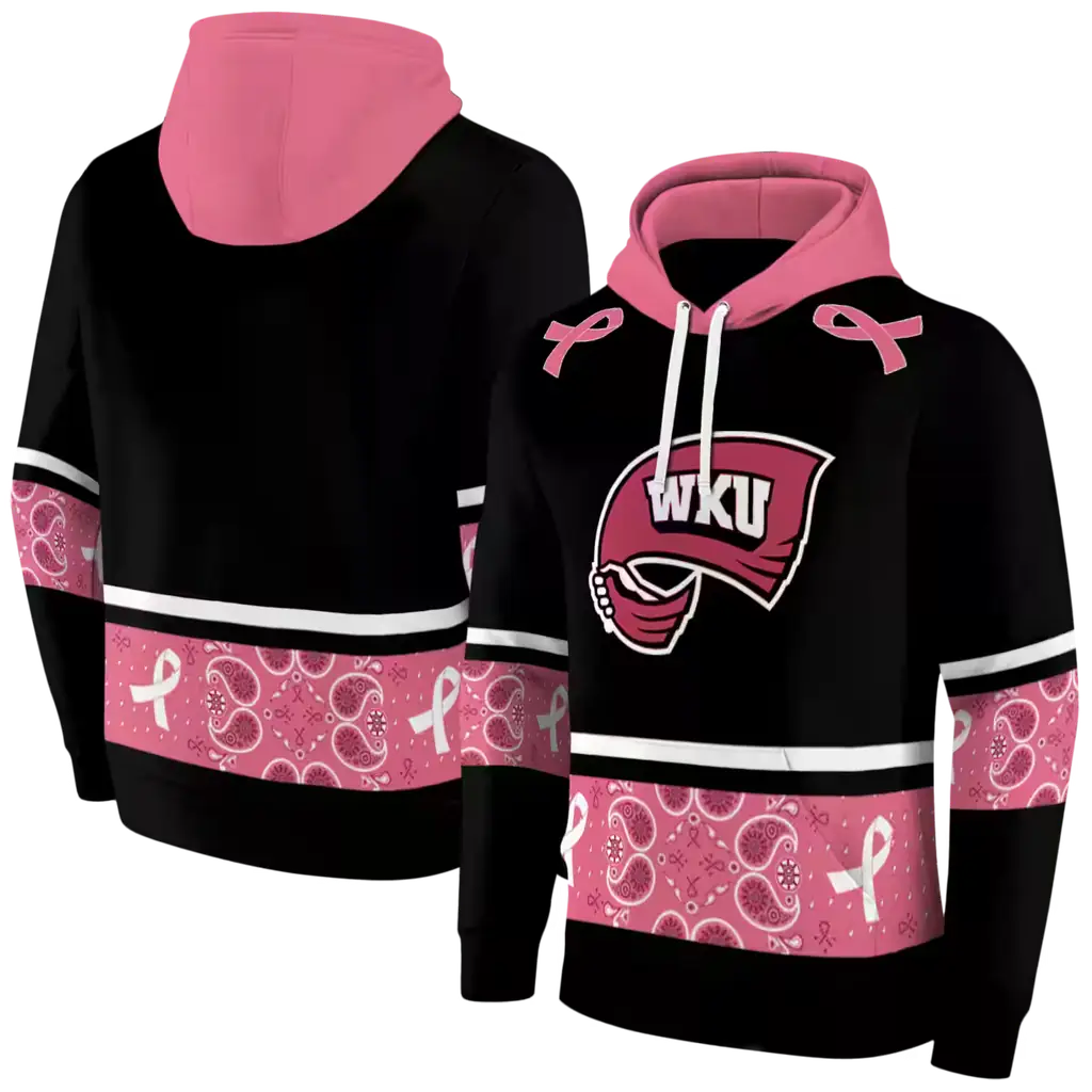 western kentucky hilltoppers awareness ribbon black pink hoodie fashion forward western kentucky hilltoppers awareness ribbon black pink hoodie fashion forward