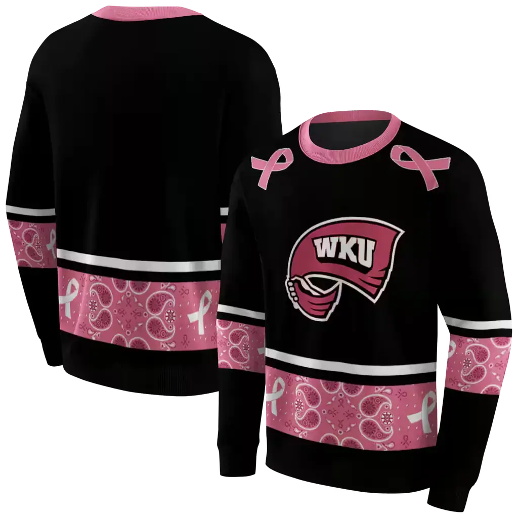 western kentucky hilltoppers awareness ribbon black pink hoodie premium grade western kentucky hilltoppers awareness ribbon black pink hoodie premium grade