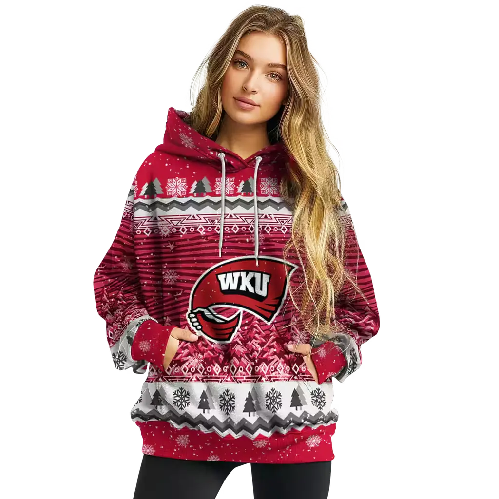 western kentucky hilltoppers christmas trees red hoodie high quality western kentucky hilltoppers christmas trees red hoodie high quality