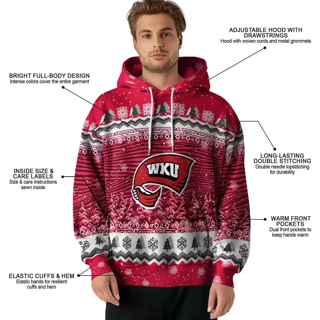 western kentucky hilltoppers christmas trees red hoodie latest model western kentucky hilltoppers christmas trees red hoodie latest model