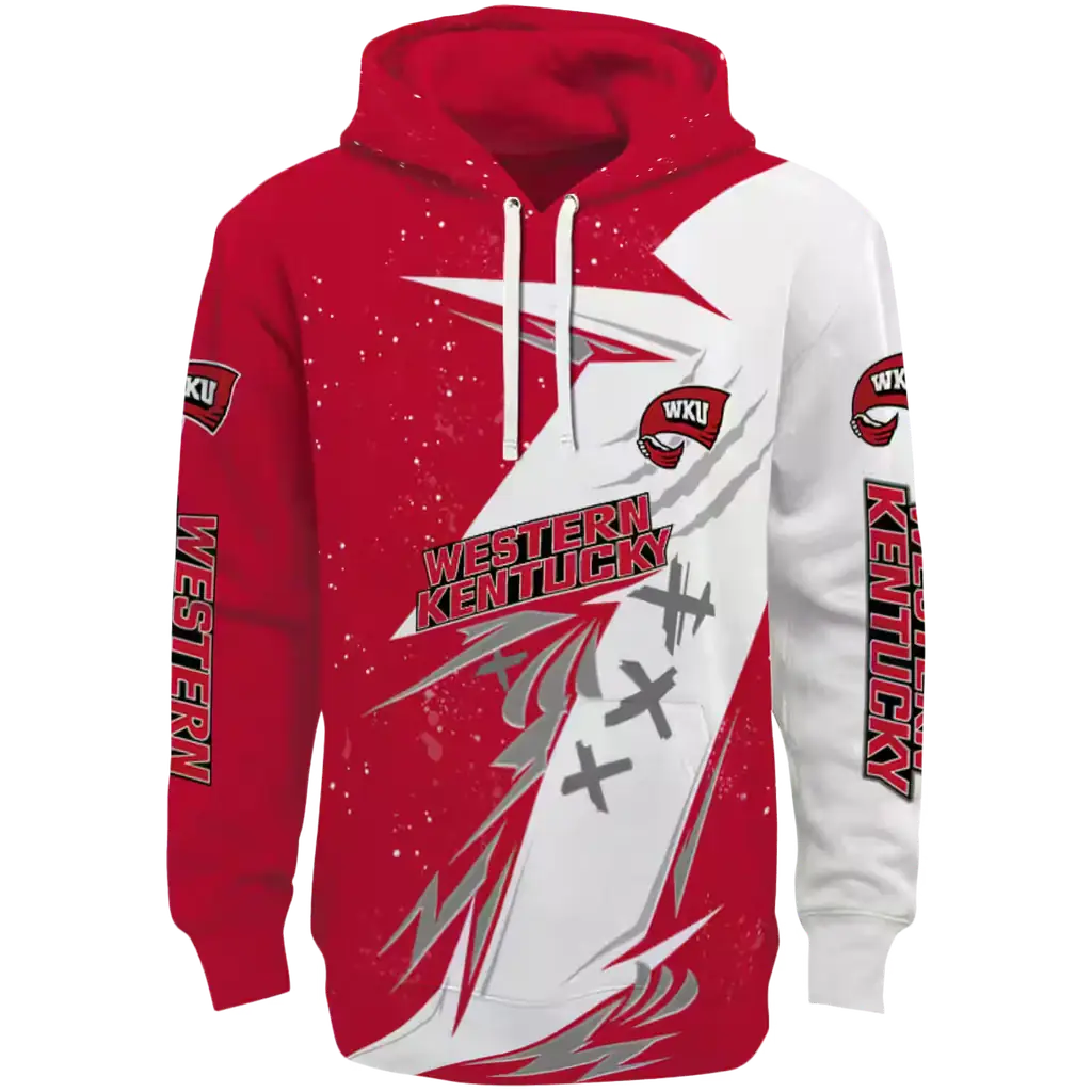 western kentucky hilltoppers dynamic slash red white hoodie best selling western kentucky hilltoppers dynamic slash red white hoodie best selling