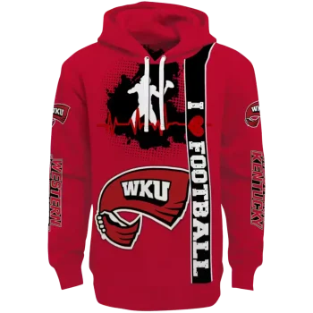 western kentucky hilltoppers football heartbeat red hoodie best selling